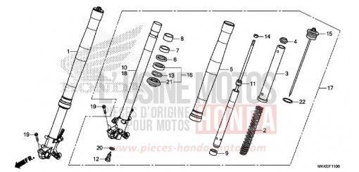 FOURCHETTE AVANT CRF1000D2K de 2019